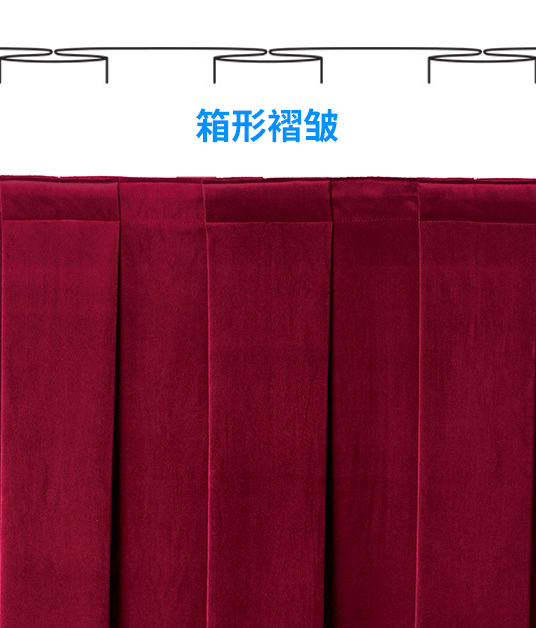 箱形\平行\刀形\捏形\按扣軌道等舞臺阻燃幕布褶皺類型概述介紹(附圖)